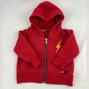 Aviator Nation Infant Red Lightening Bolt Hoodie